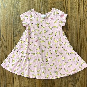 Hanna Andersson Pink Banana Print Kids Dress